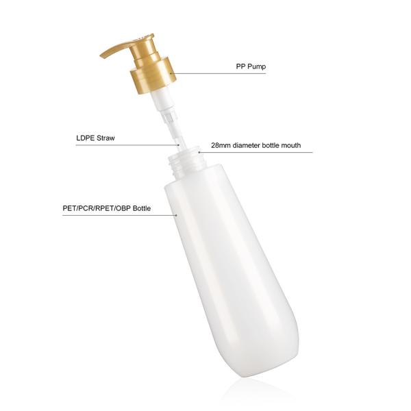 Бутылка насоса лосьона 200ml жемчуга белая для жидкости личной заботы
