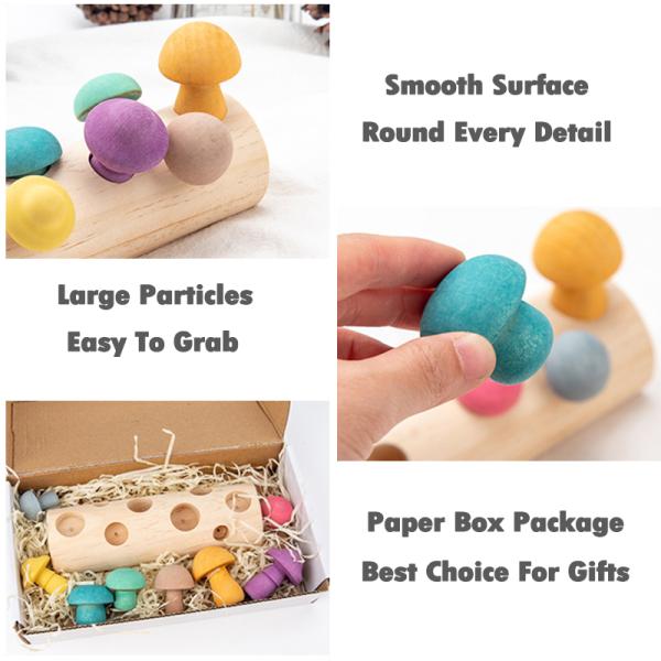 Гриб детей деревянный комплектуя блоки DIY 3D радуги игрушек