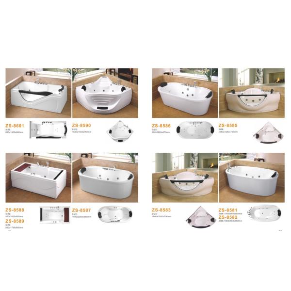 Spa Classic Corner Jacuzzi Tub , Corner Whirlpool Tub With Transparent Glass Window