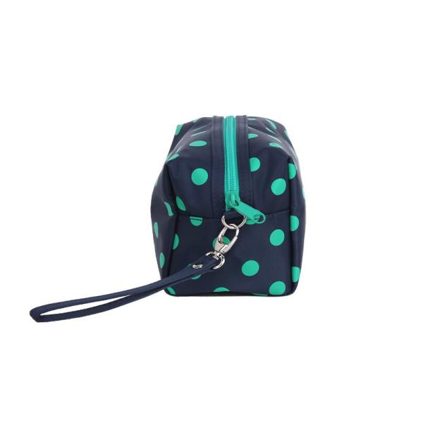 Multi Colored Compact Zipper Pencil Bag Ladies Cosmetic Pouch Polyester