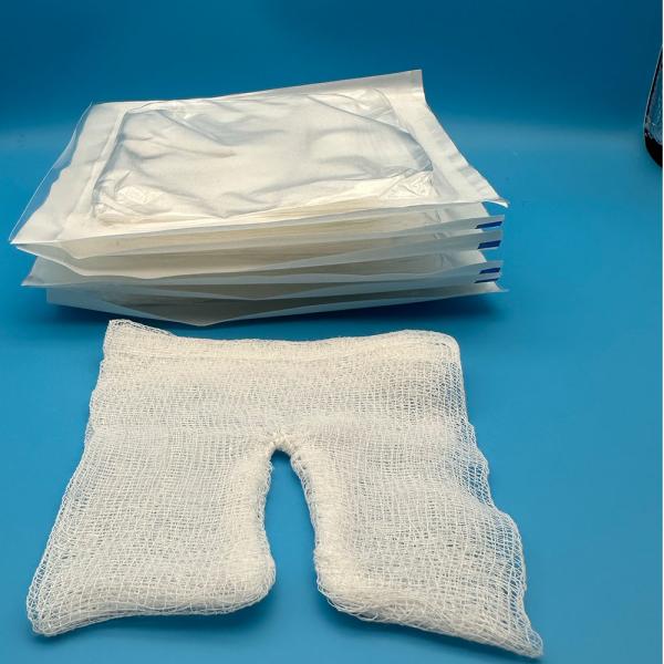 Swab de gaze absorbant médical de style Y & U avec produits de soin des plaies stériles à couture