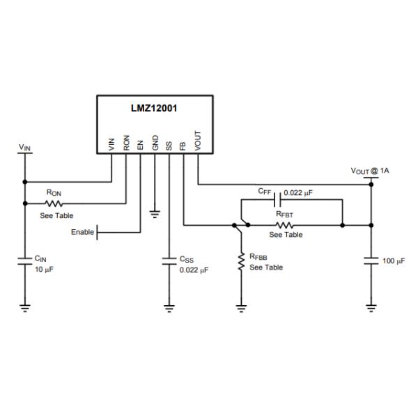 LMZ12001TZ-ADJ/NOPB Non-Isolated PoL Module DC DC Converter TO-PMOD-7