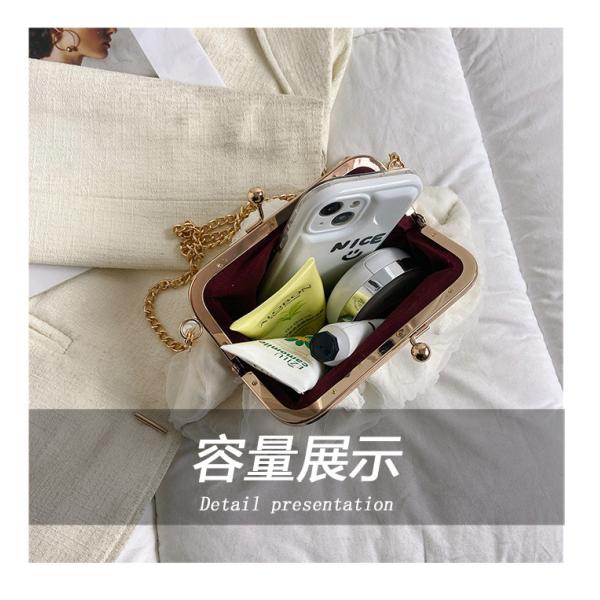 2024 NEW RETRO FAIRY SOLID COLOR SMALL BAG WHITE HAND PEARL BAG WOMEN'S NET YARN INS SIMPLE CROSSBODY BAG