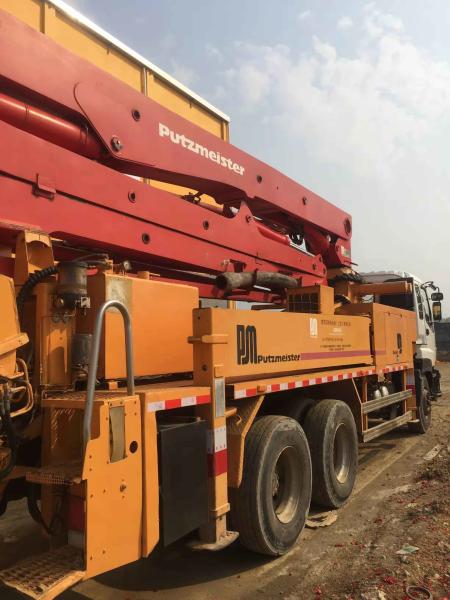 Diesel Used Putzmeister Concrete Pump Truck 37M 4 Boom 287KW Power