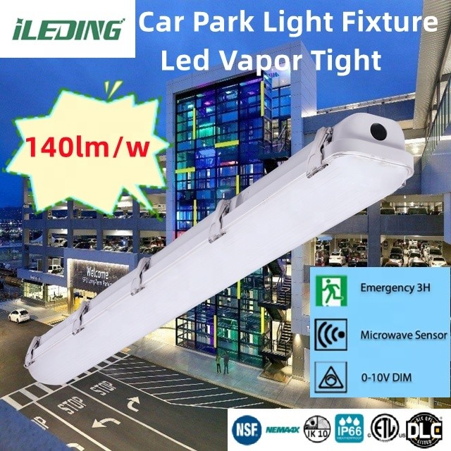 120-277V/120-347V 60W 4FT Led Vapor Tight Tri Proof Light Fixture for Car Parking Lot