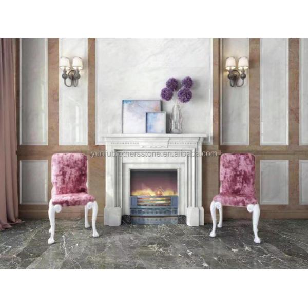 White Greek Marble Natural Stone Statue Frame Art Fireplace for Prestigious Property