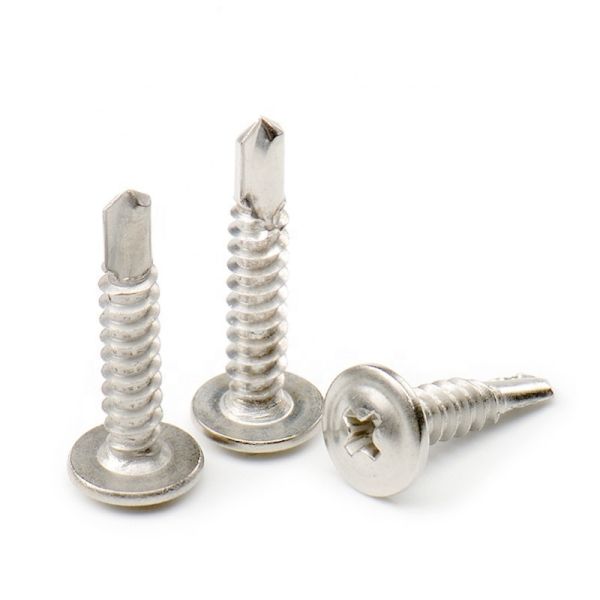 304 Stainless Steel Cross Round Head Screws Drill Tail Screws Head Self Drilling Screw with Polished Surface ST4.2*13mm