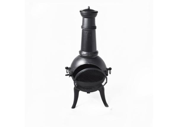 Outdoor Antique Cast Iron Garden Chimney European / American Wood Burning Fireplace