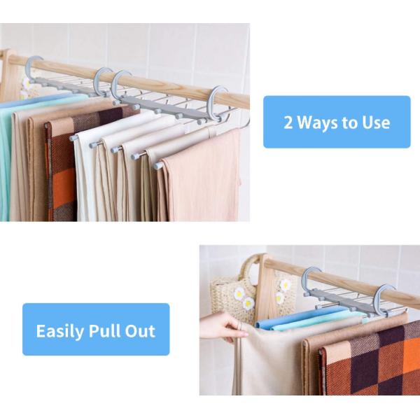 Сбережения космоса задыхаются одежды Не-выскальзывания вешалок брюки организатора 5 наслоенные кладут на полку