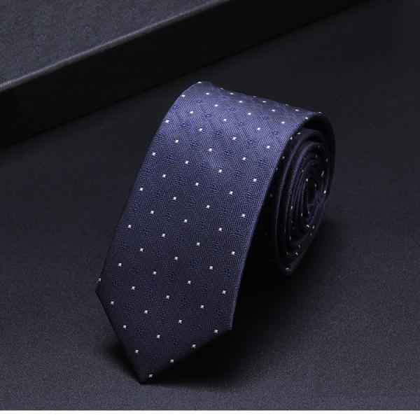 Men's Neckwear Leisure Navy Custom Ascot Woven Tie Silk Woven Strip Necktie