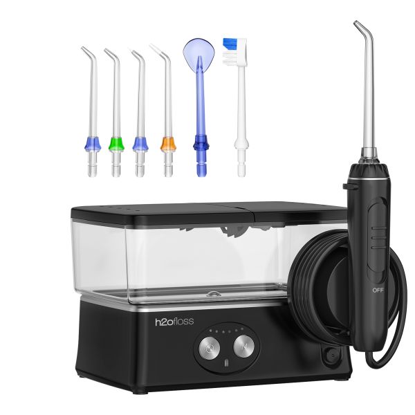 H2ofloss HF-3 Pro Countertop Water Flosser with 425ml Water Tank 50-150 PSI Water Pressure and 2500mAh Battery