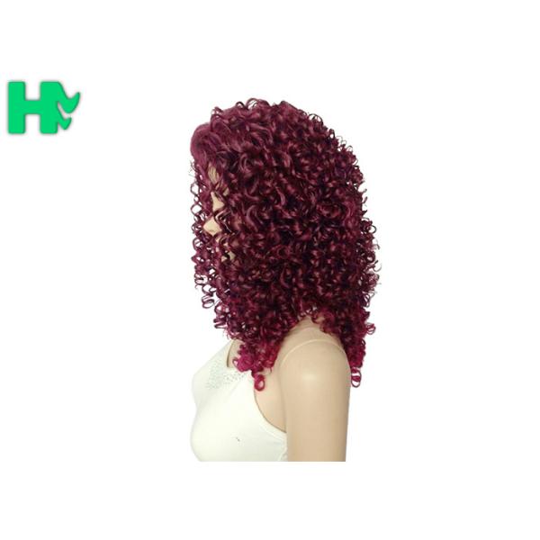 Body Wave Wine Red Long Synthetic Wigs Afo Kinky Curly 18 inches