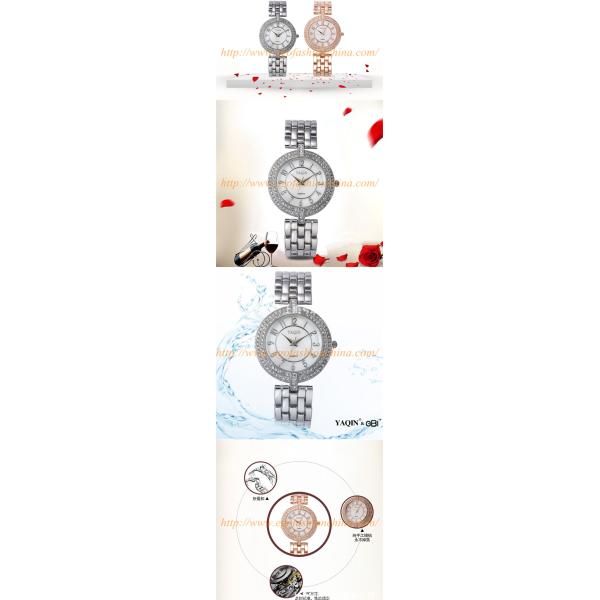 YQ10 Luxury Rose Gold Watch Silver Color Watches Girls Woman Stainless Steel Quartz Watch