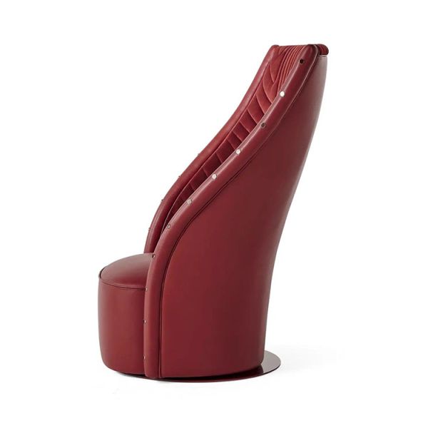WISEMAX FURNITURE Modern Living Furniture High Back Leisure Lounge Chair Wing Back Accent Leather Armless Chair for Villa Hotel