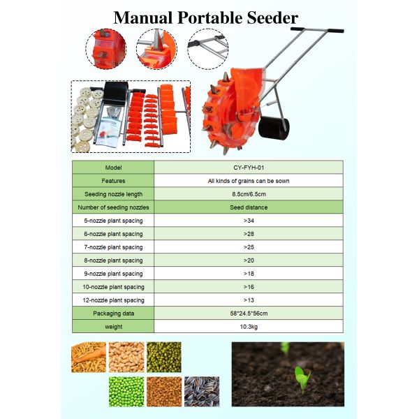 Portable Steel Manual Seeder Planter Easy Operation Lightweight Multi Crop Planter
