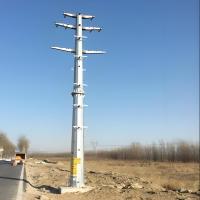110KV 4-Circuit Overhead Line 460Mpa Hot Dip Galvanized Transmission Steel Pole