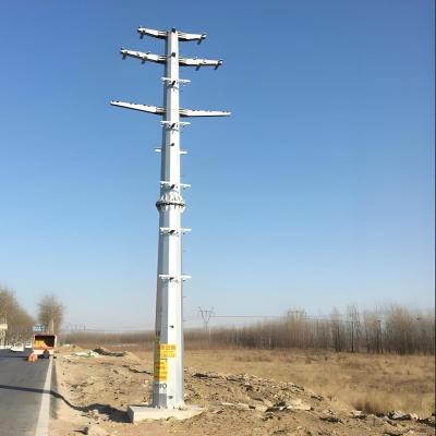 110KV 4-Circuit Overhead Line 460Mpa Hot Dip Galvanized Transmission Steel Pole