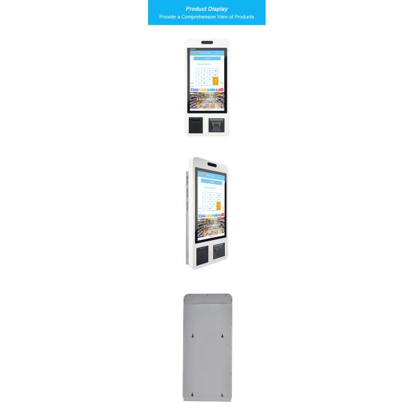 Hygienic Touch Screen Ordering Kiosk 21.5in 1920x1080 Square Food Ordering Kiosk