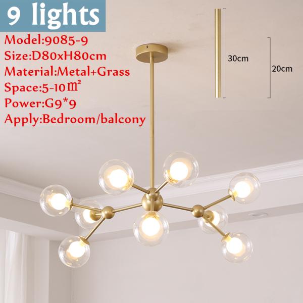 Modern LED glass bubble chandelier metal plexiglass lamp Ceiling Decor modo Glass Ball Chandelier(WH-MI-247)