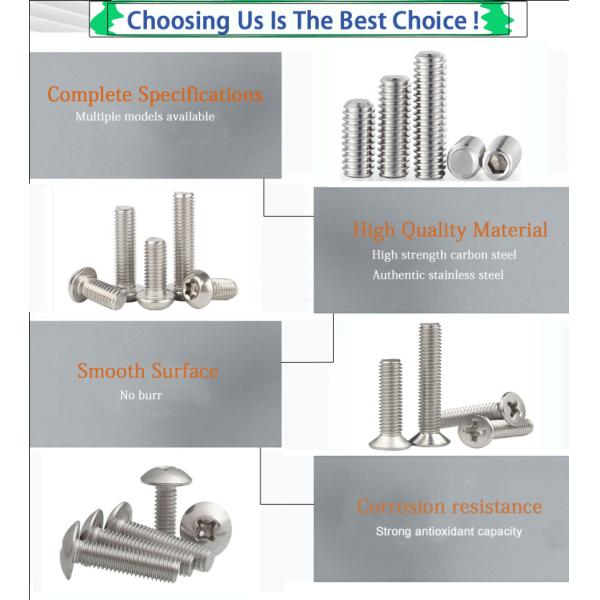 DIN 965 SS304 Нержавеющая сталь Крестный противоусадочный плоский головный винт