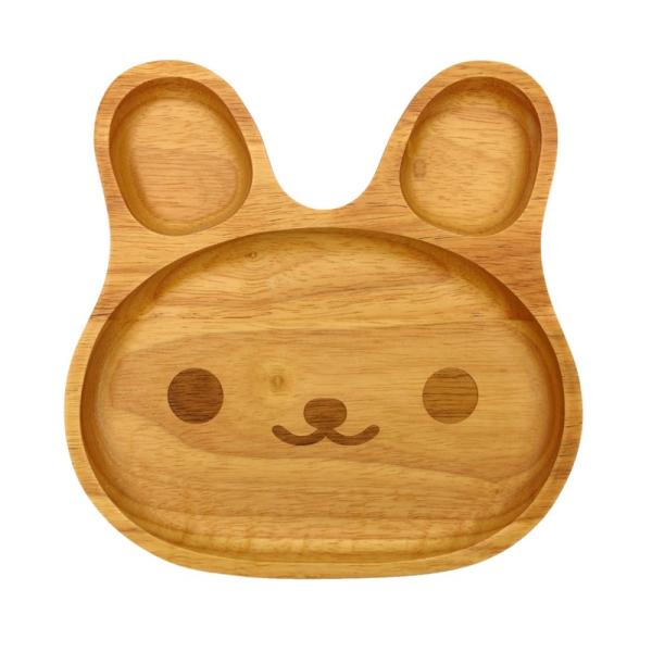 Party Rabbit Natural Wooden Plate Engraving Animal Shaped Plate