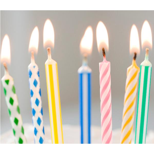 24 Pcs Spiral Kids Birthday Candles For Party , Disposable Swirl Birthday Candles