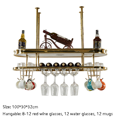 Acrylic Bar Gold Wine Holder Glasses Racks Storage Stainless Steel frame