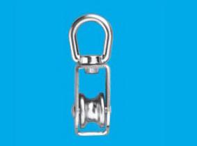 STAINLESS STEEL SWIVEL EYE PULLEY WITH FLAT SHOULDER AND SINGLE WHEEL