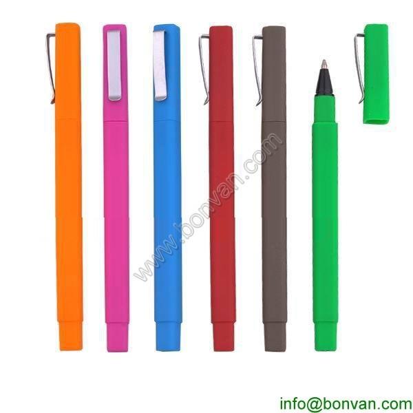 promotional logo brand hotel ball pen,square rubber hotel pen