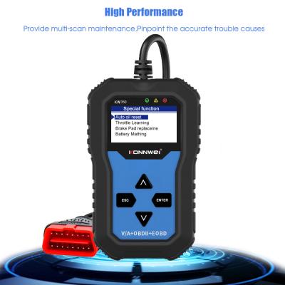 Protocolo completo alemão do sistema OBD2 EOBD do dispositivo KW350 do varredor do código de diagnóstico do carro dos veículos