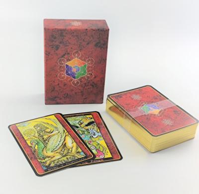 As bordas douradas 350gsm revestiram os cartões de tarô de papel Matt Finished