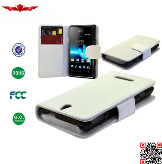 Hot Selling 100% Qualify PU Wallet Leather Cover Cases For Sony Xperia T2 Multi Colors