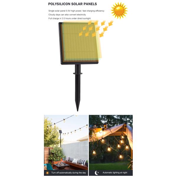 теплый белый солнечный свет прокладки 2700K, солнечные света строки праздника для двора парка патио