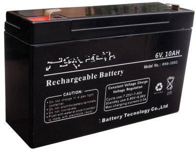 Industrial 6 Volt 10ah Rechargeable Battery , Lead Acid Storage Battery