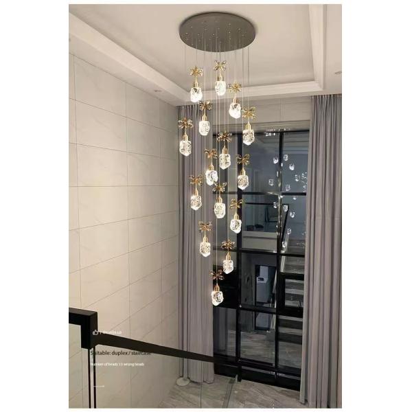 Snow Mountain Flower Shape Stair Lights For Loft Ceiling Staircase Branch Chandelier Lighting LED Pendant Lights Chandeliers