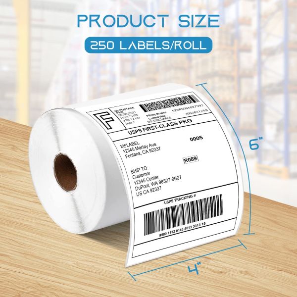 4x6 Direct Thermal Shipping Label Stickers Waterproof with 2000 Labels Per Stack