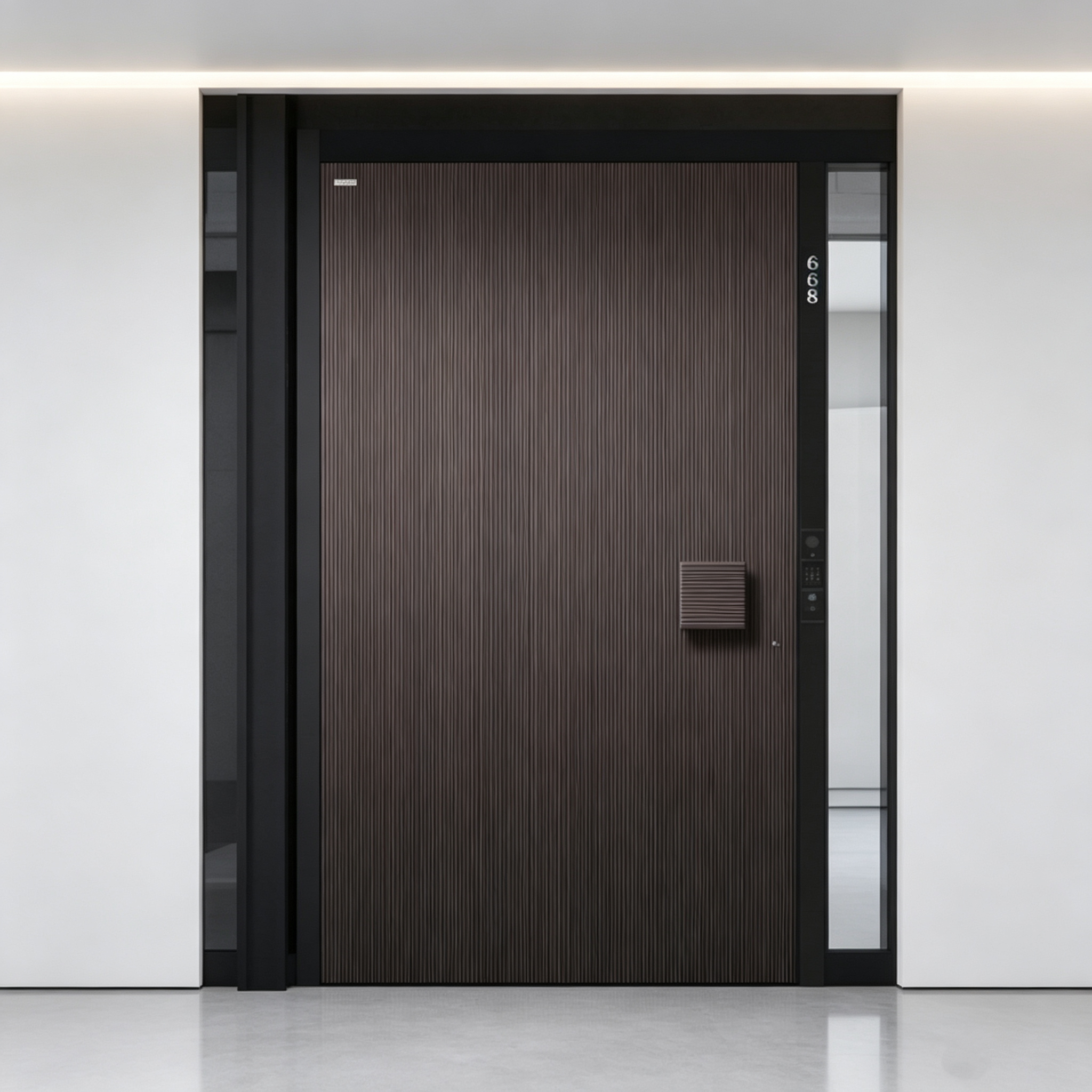 Modern T6-T5 Aviation-grade Aluminum Alloy Entrance Door with 304 Stainless Steel Hardware and Electric Switch/Remote Control