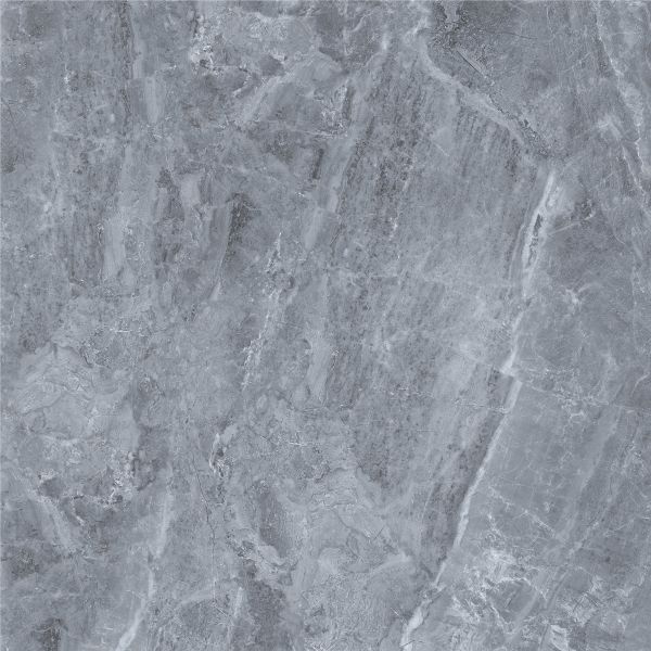 Carrelage de sol moderne, récent et luxueux, gris poli et verni, 600x600, carrelage de sol intérieur en porcelaine imitation marbre européen