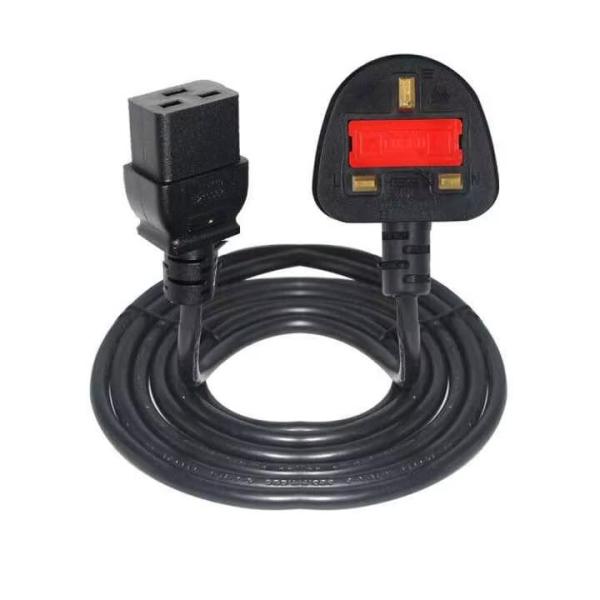 UK BS1363 to C19 Power Cord 16A 250V Heavy Duty for Data Centers