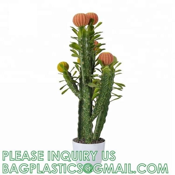 Artificial Succulent Plants - Realistic Artificial Flowering Cactus, Fake Succulent Plant Decor for Home Office