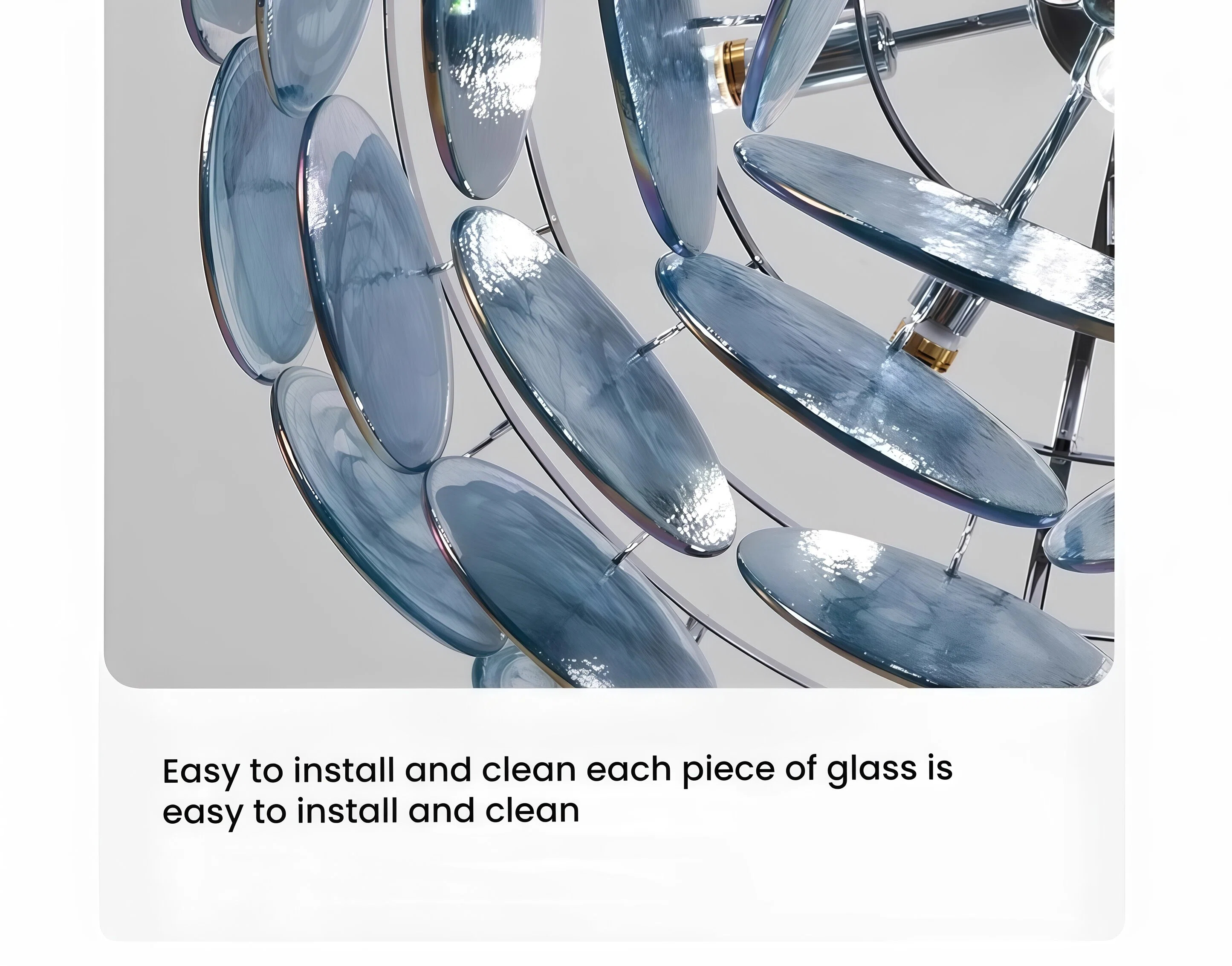JYLIGHTING Artistic Disc‑Form Hand‑Blown Glass Chandelier, Cluster‑Style Suspension Lighting for High‑end Residential and Commercial Interior Decoration