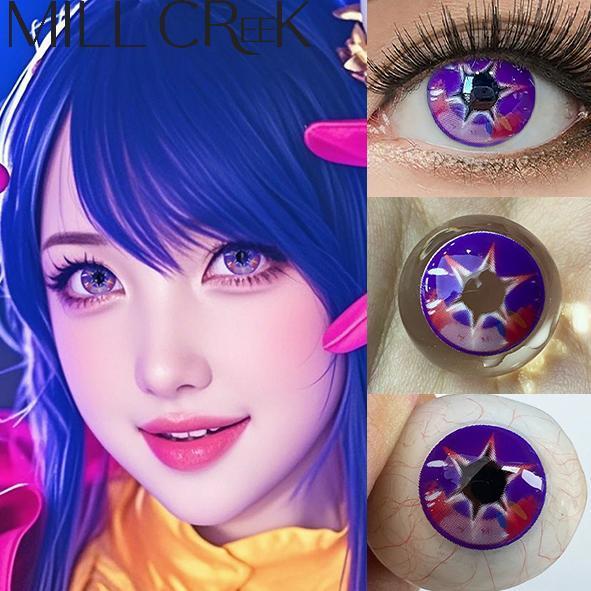 Yearly Use Purple Contacts Cosplay Colored Eye Contacts Cosplay 8.5mm Base Curve