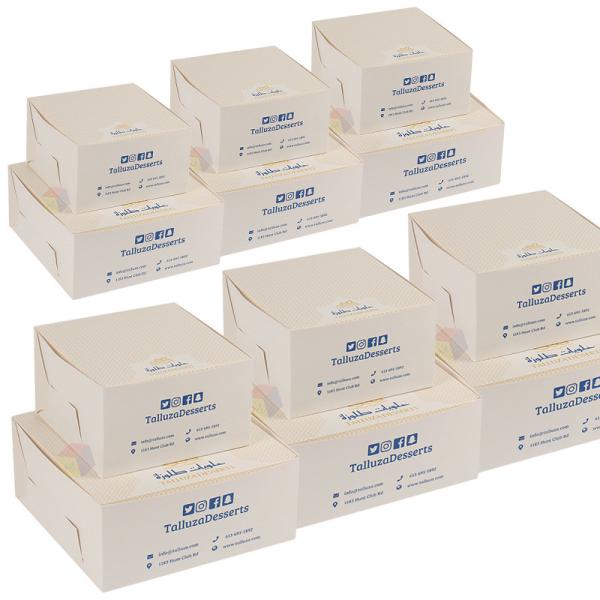Food Grade Custom Print Paper Cardboard Cake Pastry Brownie Box Gift Packaging