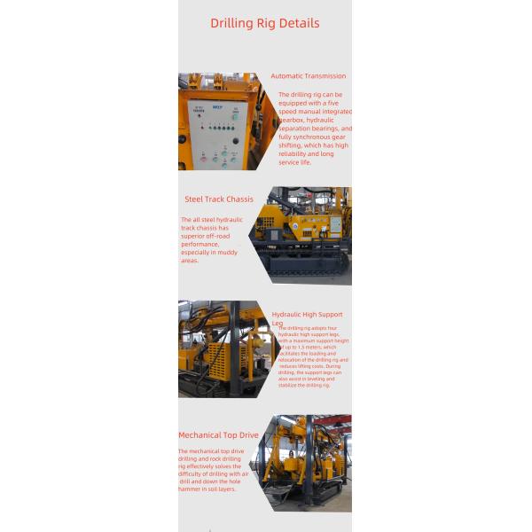 6.6m Tower Steel Crawler Water Well Drilling Rig 280 300 350m