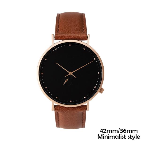 Custom Mens Leather Watches , Mens Wrist Watch With Brown Leather Strap