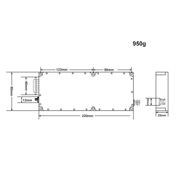 High power wide band 300-2000mhz power amplifier module for anti drone WIFi system