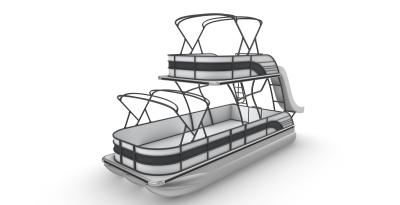 12 People Double Decker Pontoon Boat Two Levels For Relaxation And Entertainment