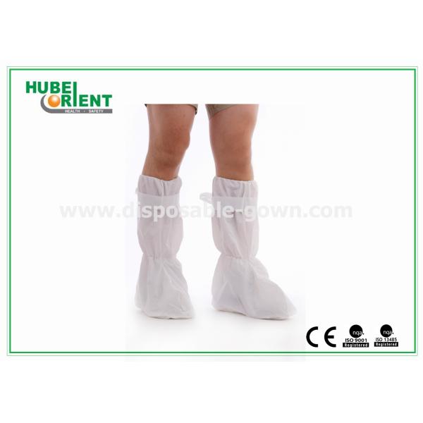 Nonskid Microporous Disposable Shoe Covers Booties / White Disposable Foot Gloves