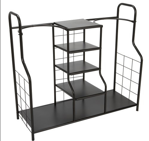 Heavy Duty Dual Golf Bag Storage Rack With Multiple Storage Compartments