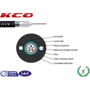GYXTW Fiber Optic Cable Single Mode Optical Fiber Cable / Steel Tape Cover